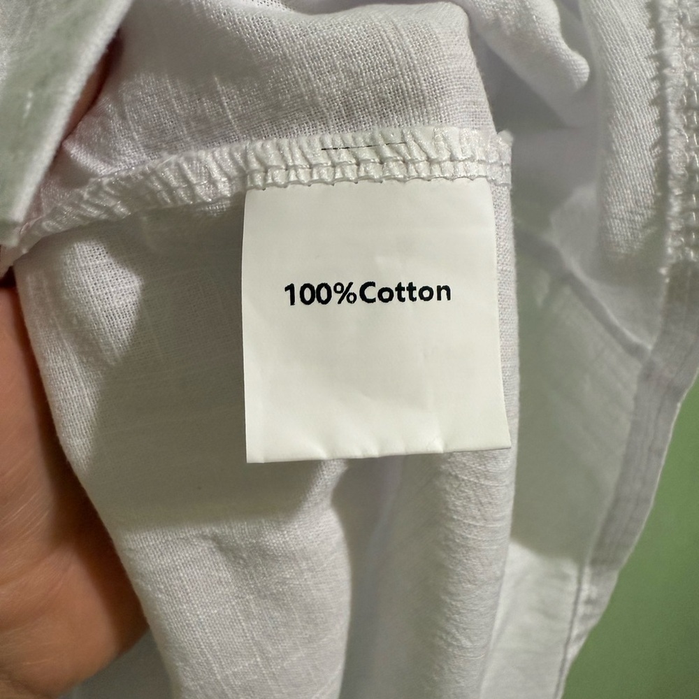 ZAAYO Women's White Cotton Button Down Shirt Long Sleeve Size XL NWT - Picture 6 of 6